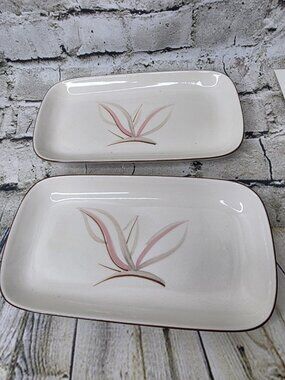 2 Winfield China Dragon Flower 9.25" x 5" Relish Dish Gravy Underplate Mild Craz